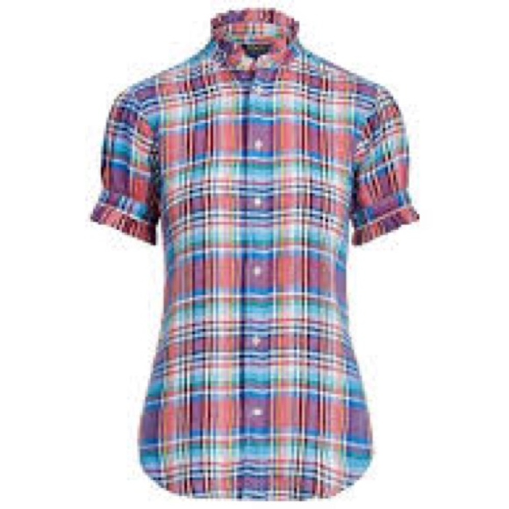 Polo by Ralph Lauren Linen Ruffle Trimmed Blouse